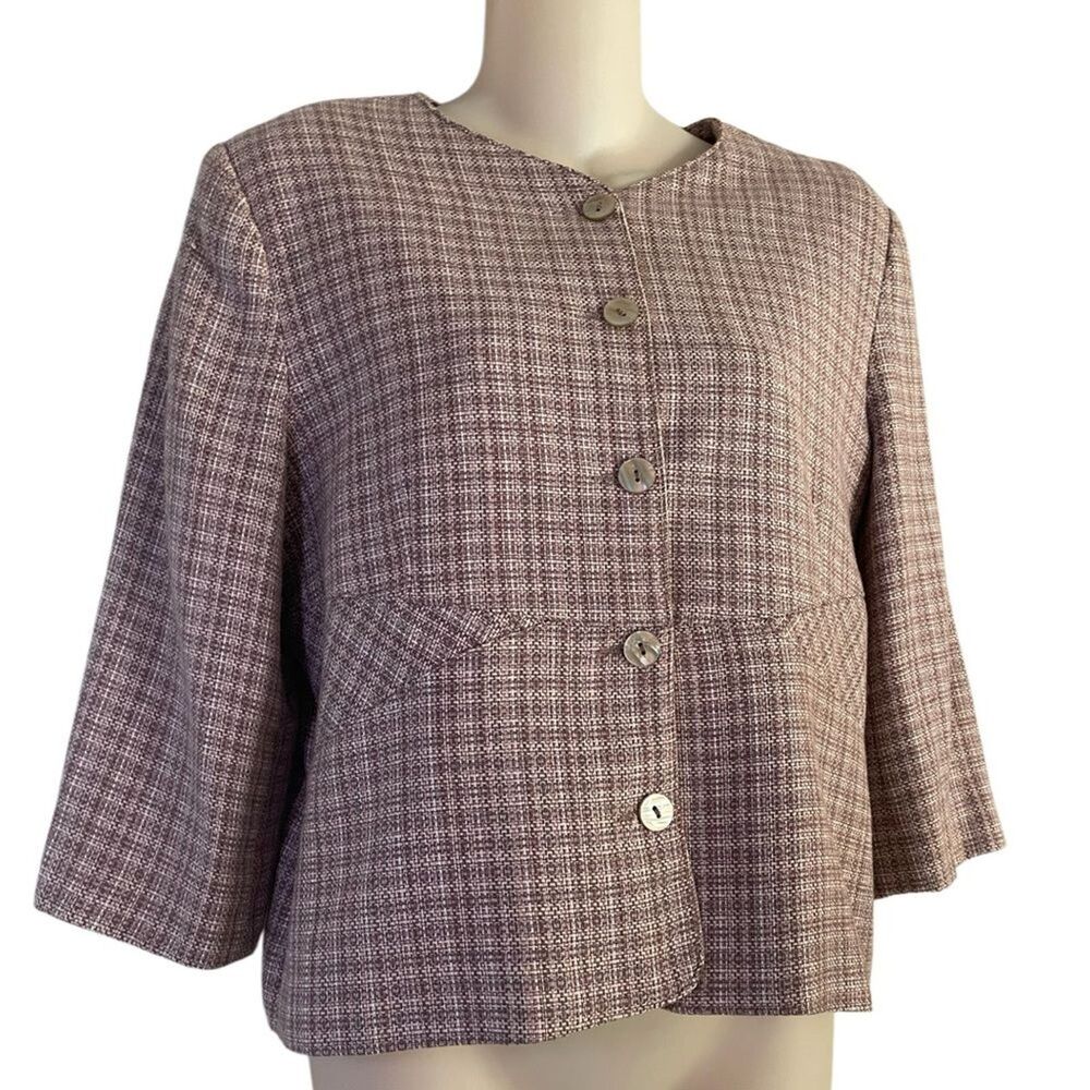 Tristan and Iseut Short Jacket Blazer Lined 3/4 Sleeve Rose Career Size Large